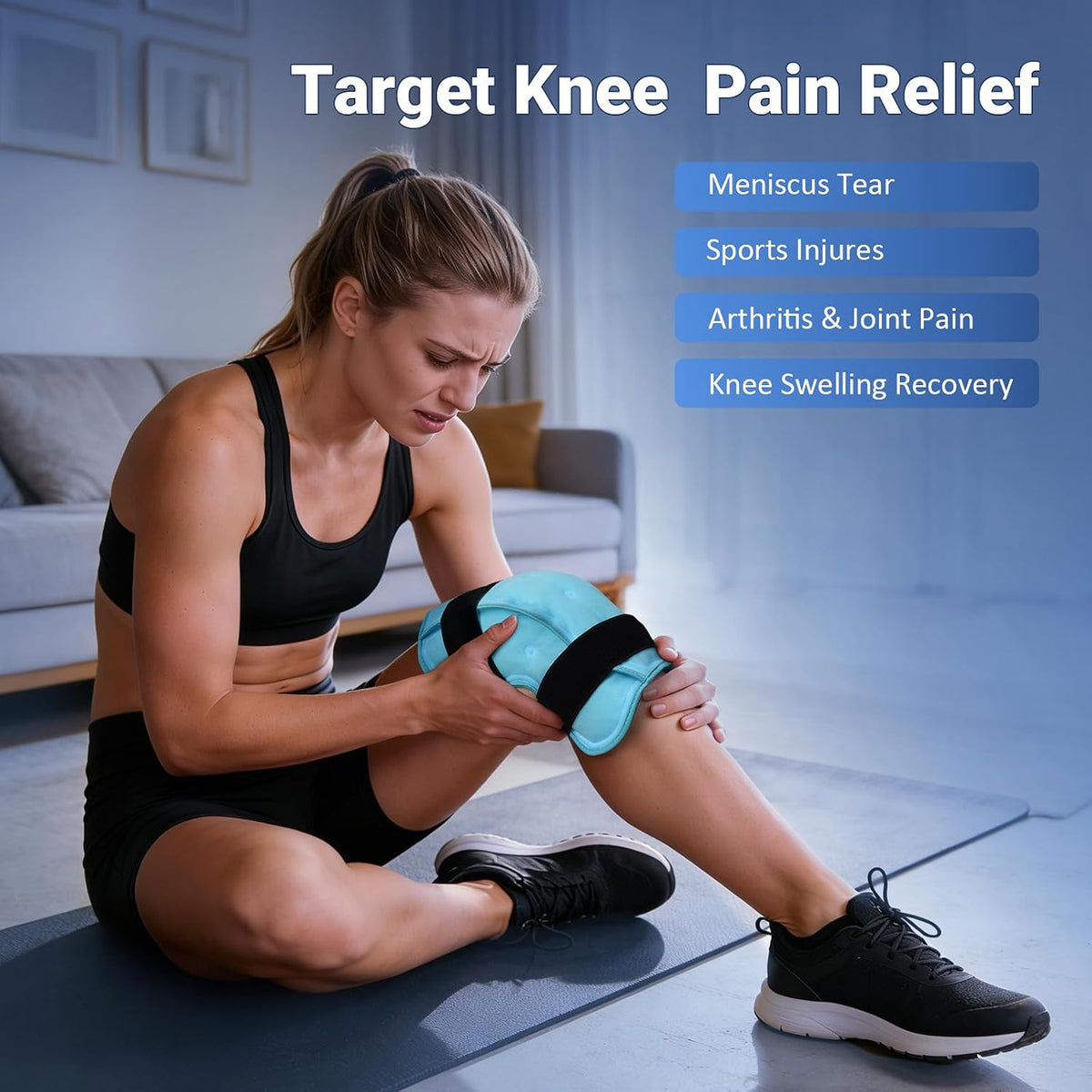 3D Knee Ice Pack Wrap for Injury Reusable Gel Hot Cold Therapy